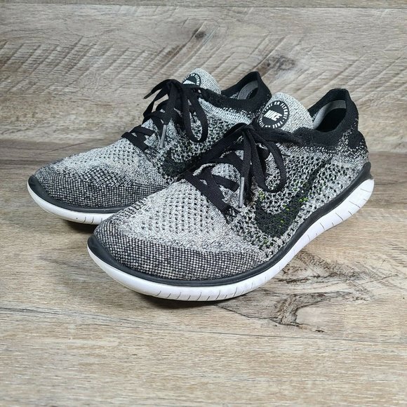 Nike Shoes - Nike Free RN Flyknit Women's Size 9 Black Oreo Running Shoes Lace Up 942839-101